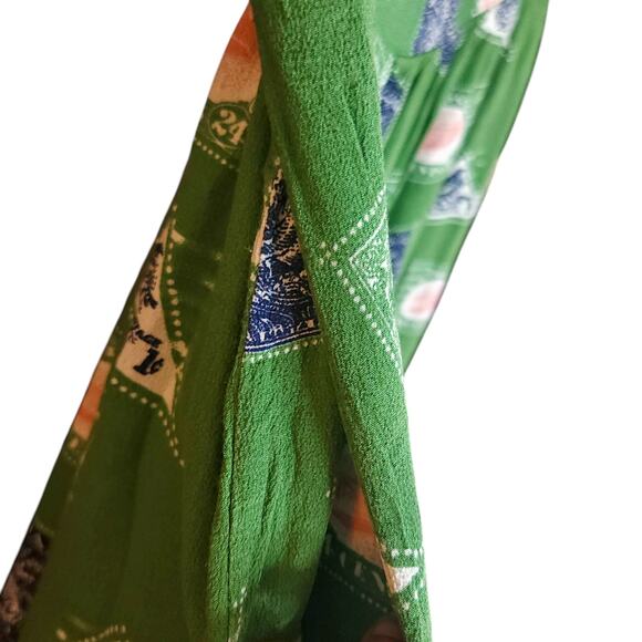 Anthropologie Porridge Getaway Skirt Green Large Novelty Travel Boho Artsy - Picture 3 of 10